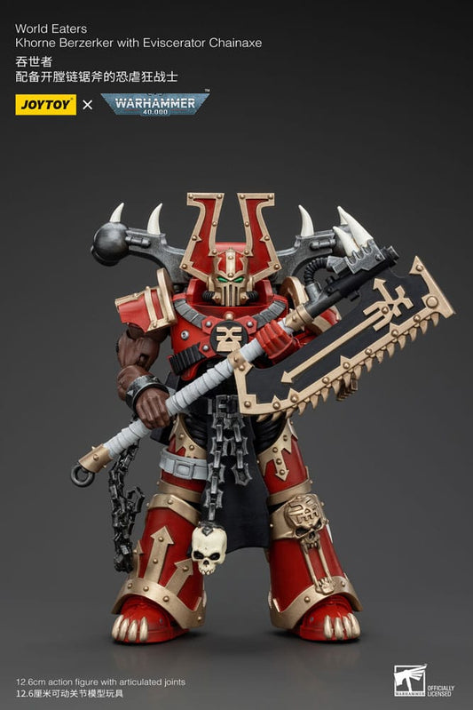 Warhammer 40k Actionfigur 1/18 World Eaters Khorne Berzerker with Eviscerator Chainaxe 13 cm           - Versand: 5-7 Tage nach Bestellung