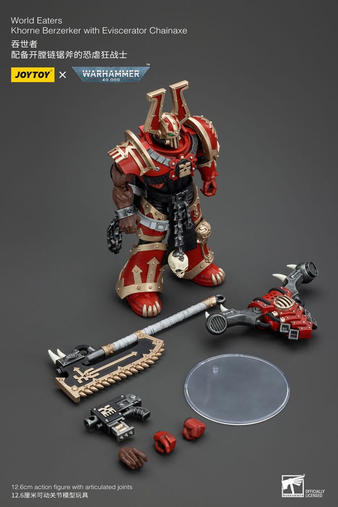Warhammer 40k Actionfigur 1/18 World Eaters Khorne Berzerker with Eviscerator Chainaxe 13 cm           - Versand: 5-7 Tage nach Bestellung
