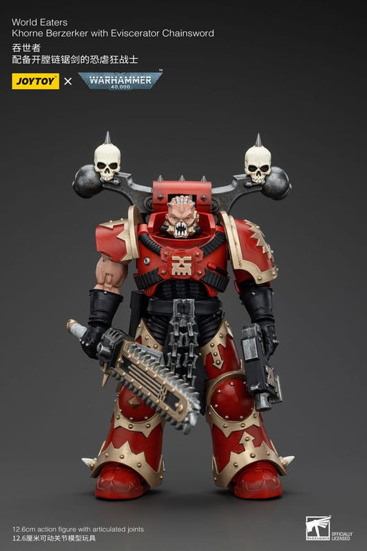 Warhammer 40k Actionfigur 1/18 World Eaters Khorne Berzerker with Eviscerator Chainsword 13 cm            - Versand: 5-7 Tage nach Bestellung