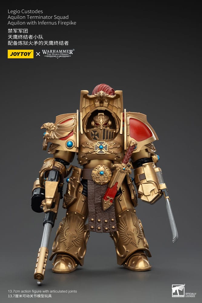 Warhammer The Horus Heresy Actionfigur 1/18 Legio Custodes Aquilon Terminator Squad Aquilon with Infernus Firepike 14 cm         - Versand: 5-7 Tage nach Bestellung