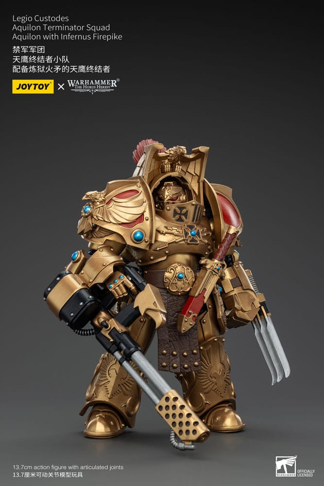 Warhammer The Horus Heresy Actionfigur 1/18 Legio Custodes Aquilon Terminator Squad Aquilon with Infernus Firepike 14 cm         - Versand: 5-7 Tage nach Bestellung