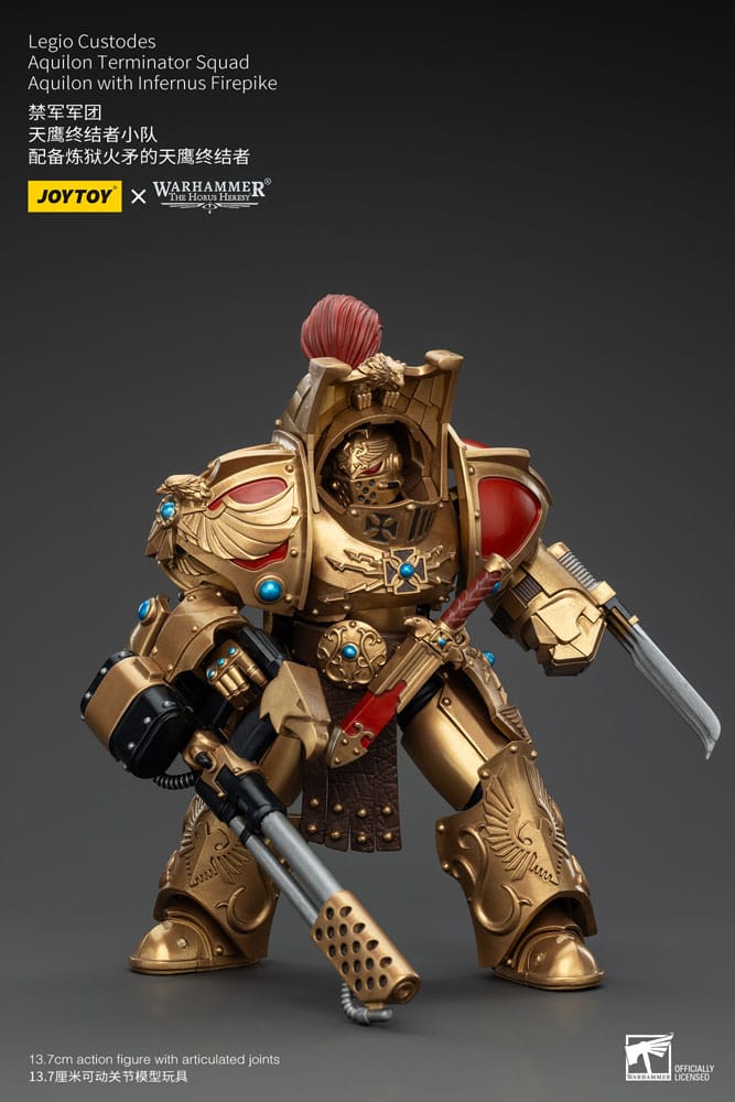 Warhammer The Horus Heresy Actionfigur 1/18 Legio Custodes Aquilon Terminator Squad Aquilon with Infernus Firepike 14 cm         - Versand: 5-7 Tage nach Bestellung