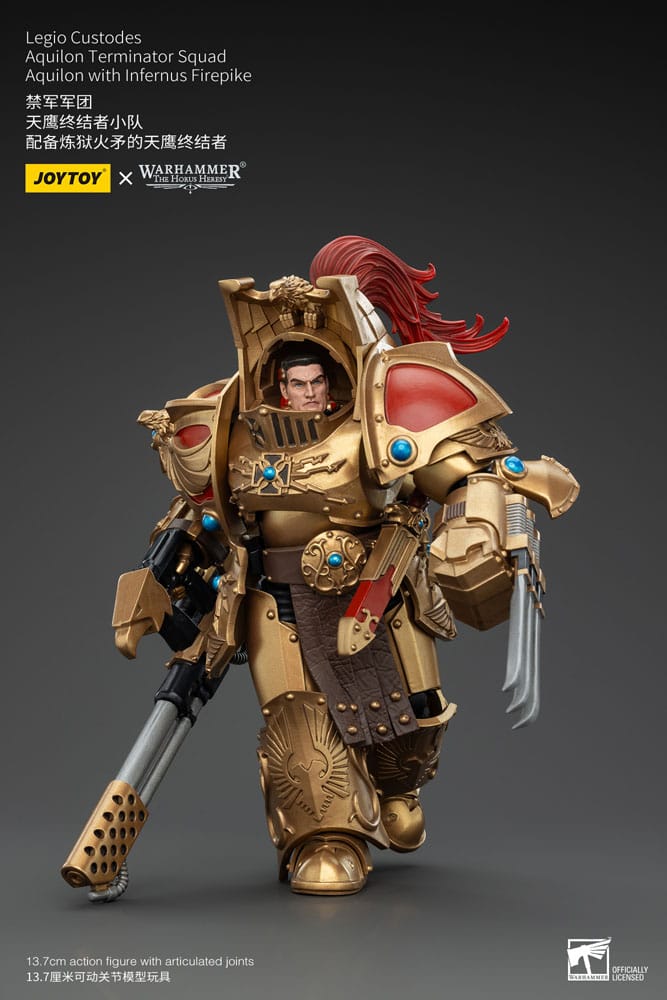 Warhammer The Horus Heresy Actionfigur 1/18 Legio Custodes Aquilon Terminator Squad Aquilon with Infernus Firepike 14 cm         - Versand: 5-7 Tage nach Bestellung