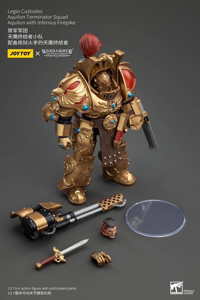 Warhammer The Horus Heresy Actionfigur 1/18 Legio Custodes Aquilon Terminator Squad Aquilon with Infernus Firepike 14 cm         - Versand: 5-7 Tage nach Bestellung