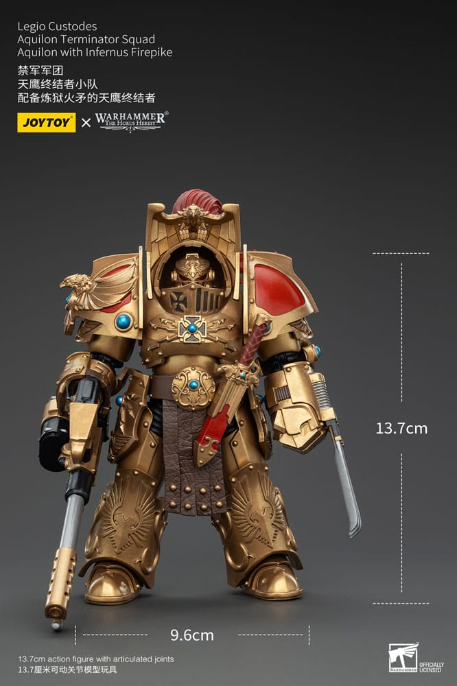 Warhammer The Horus Heresy Actionfigur 1/18 Legio Custodes Aquilon Terminator Squad Aquilon with Infernus Firepike 14 cm         - Versand: 5-7 Tage nach Bestellung
