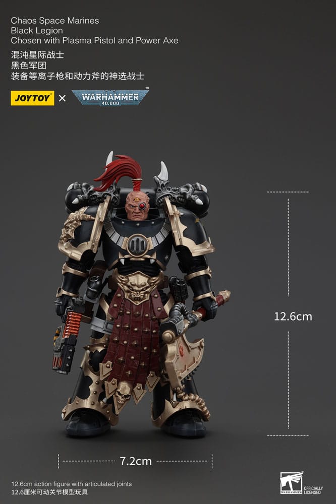 Warhammer 40k Actionfigur Chaos Space Marines Black Legion Chosen with Plasma Pistol and Power Axe 20 cm - Versand: 5-7 Tage nach Bestellung