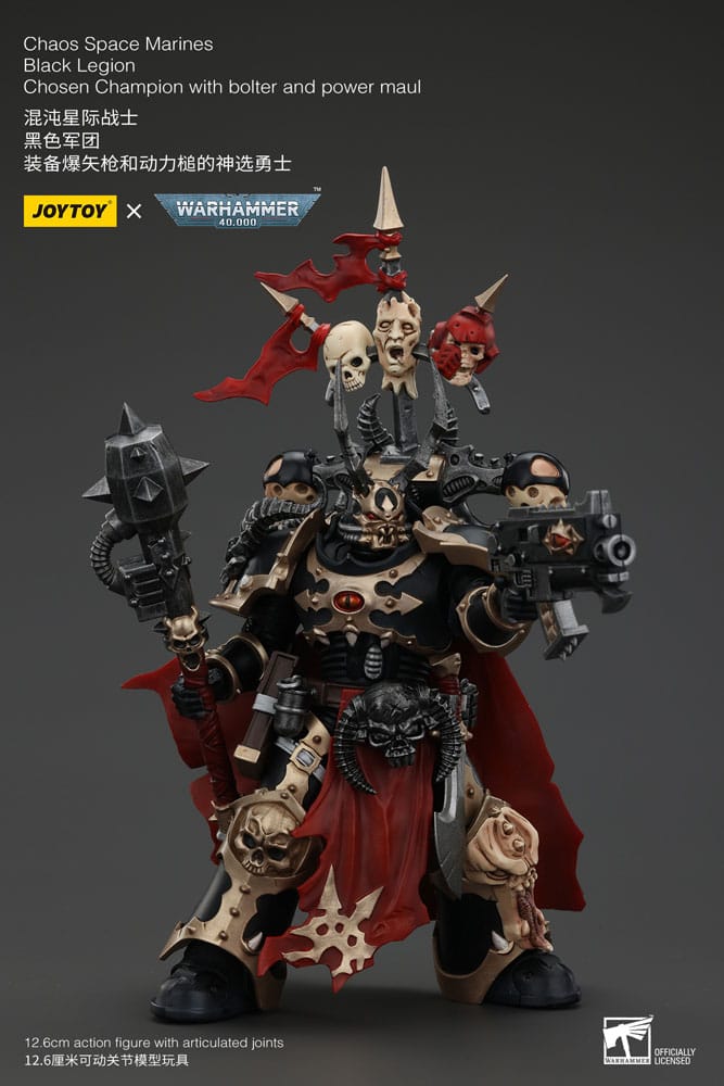 Warhammer 40k Actionfigur Chaos Space Marines Black Legion Chosen Champion with bolter and power maul 20 cm - Versand: 5-7 Tage nach Bestellung