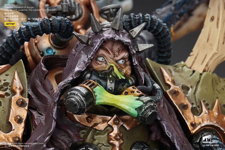 Warhammer 40k Actionfigur 1/18 Mortarion Daemon Primarch of Nurgle with Ancient weapons The Lantern and Silence 21 cm - Preorder - ETA: 18.11.2025