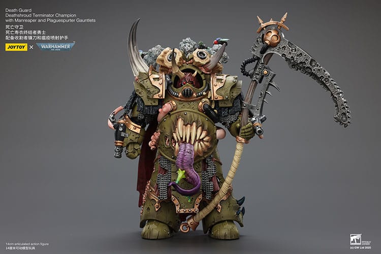 Warhammer 40k Actionfigur 1/18 Death Guard Deathshroud Terminator Championwith Manreaper and Plaguespurter Gauntlets 14 cm  - Preorder - ETA: 19.03.2026
