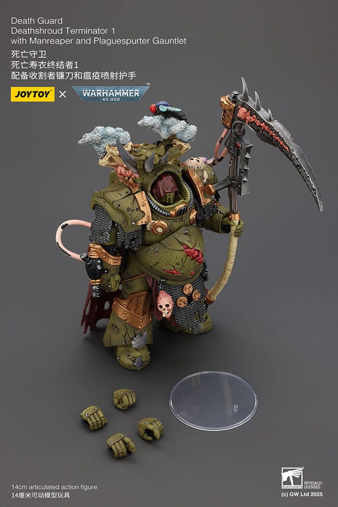 Warhammer 40k Actionfigur 1/18 Death Guard Deathshroud Terminator 1 with Manreaper and Plaguespurter Gauntlet 14 cm  - Preorder - ETA: 19.03.2026