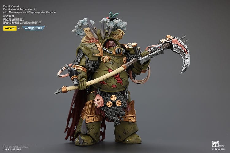 Warhammer 40k Actionfigur 1/18 Death Guard Deathshroud Terminator 1 with Manreaper and Plaguespurter Gauntlet 14 cm  - Preorder - ETA: 19.03.2026