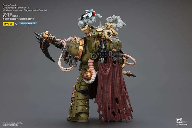 Warhammer 40k Actionfigur 1/18 Death Guard Deathshroud Terminator 1 with Manreaper and Plaguespurter Gauntlet 14 cm  - Preorder - ETA: 19.03.2026
