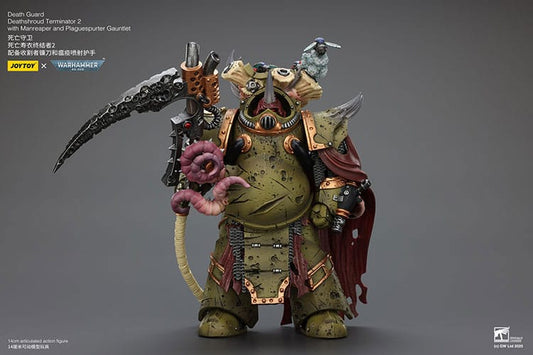 Warhammer 40k Actionfigur 1/18 Death Guard Deathshroud Terminator 2 with Manreaper and Plaguespurter Gauntlet 14 cm  - Preorder - ETA: 19.03.2026