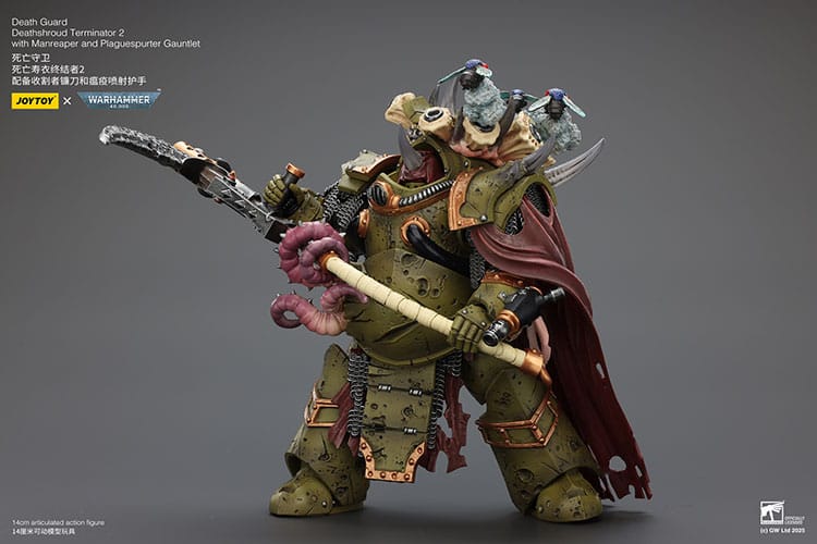 Warhammer 40k Actionfigur 1/18 Death Guard Deathshroud Terminator 2 with Manreaper and Plaguespurter Gauntlet 14 cm  - Preorder - ETA: 19.03.2026