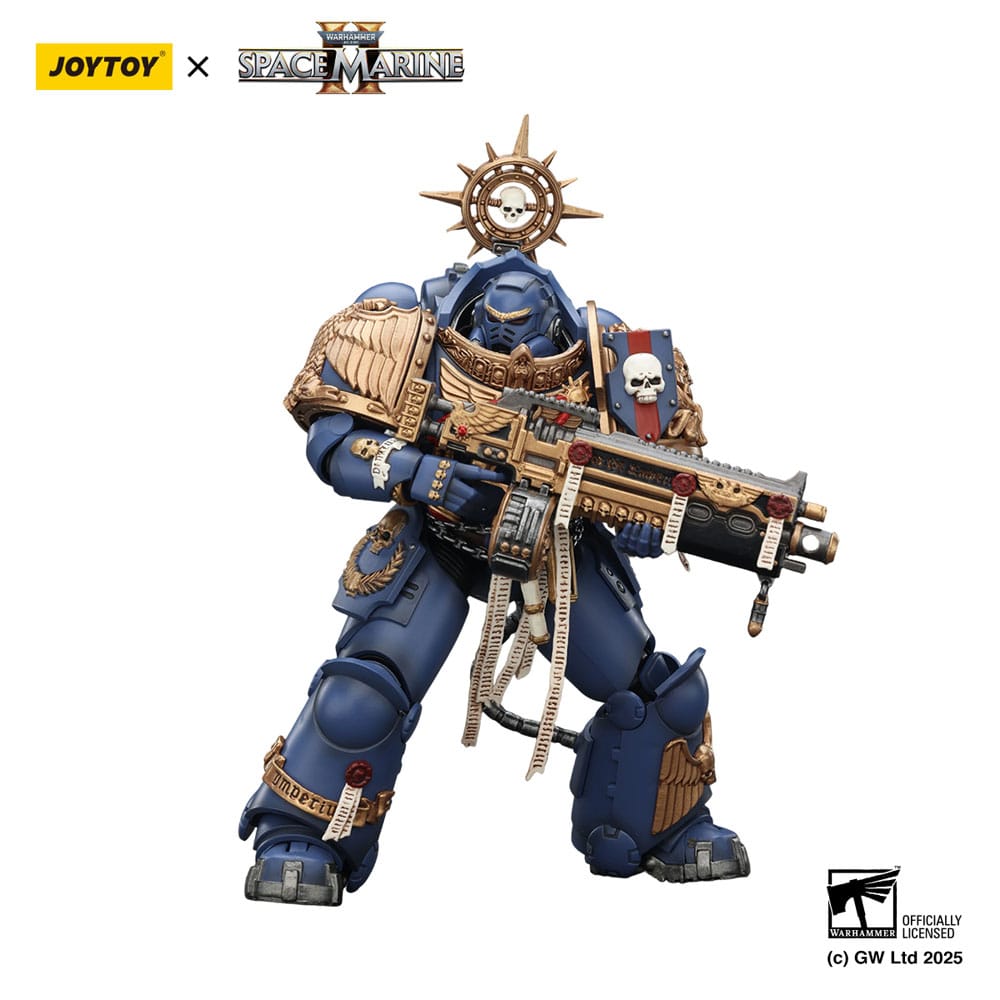 Warhammer 40,000: Space Marine 2 Actionfigur Ultramarines Heavy Relic Primus Armor with Heavy Relic Bolt Rifle 13 cm - Preorder - ETA: 25.04.2026