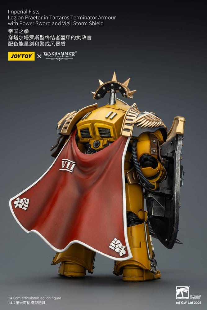 Warhammer Imperial Fists Actionfigur Legion Praetor in Tartaros Terminator Armourwith Power Sword and Vigil Storm Shield 14 cm - Preorder - ETA: 16.07.2026