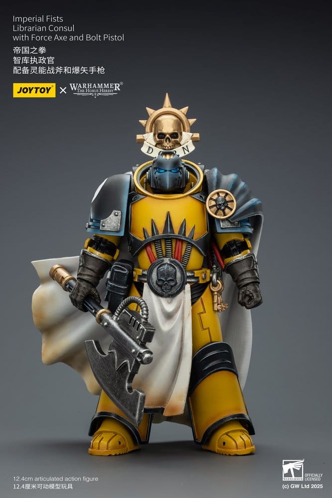 Warhammer Imperial Fists Actionfigur Librarian Consulwith Force Axe and Bolt Pistol 12 cm - Preorder - ETA: 10.08.2026
