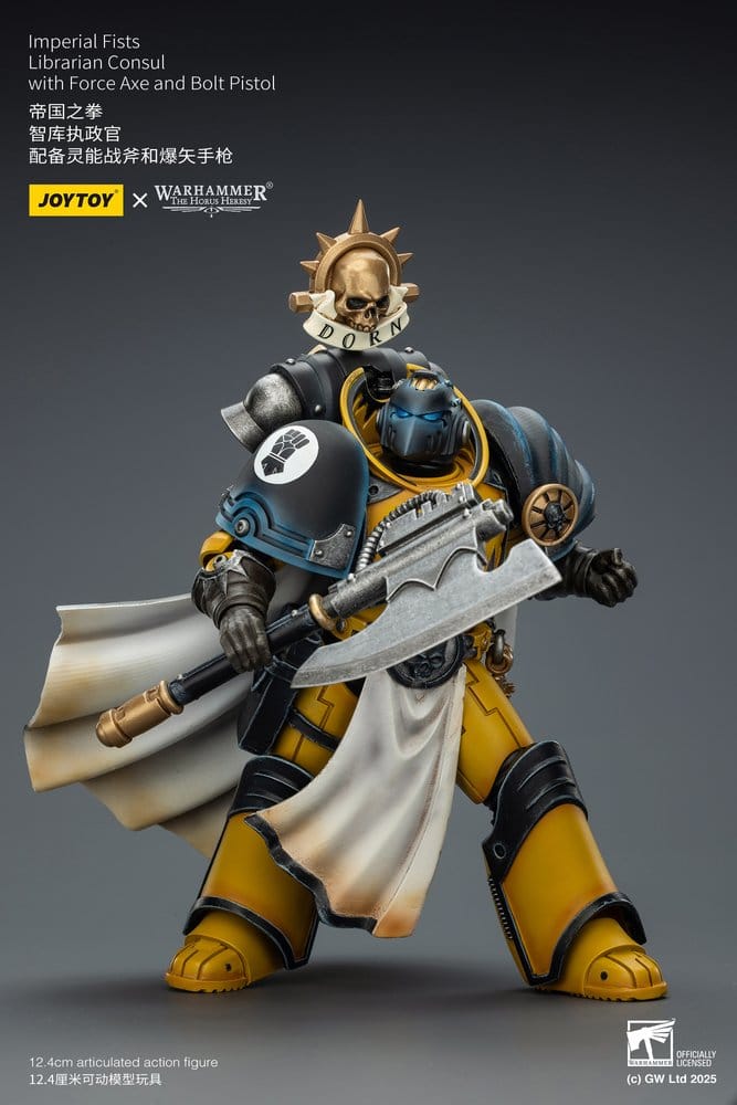 Warhammer Imperial Fists Actionfigur Librarian Consulwith Force Axe and Bolt Pistol 12 cm - Preorder - ETA: 10.08.2026