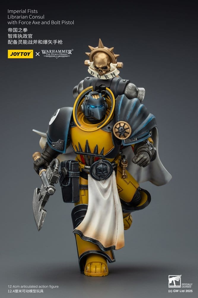 Warhammer Imperial Fists Actionfigur Librarian Consulwith Force Axe and Bolt Pistol 12 cm - Preorder - ETA: 10.08.2026