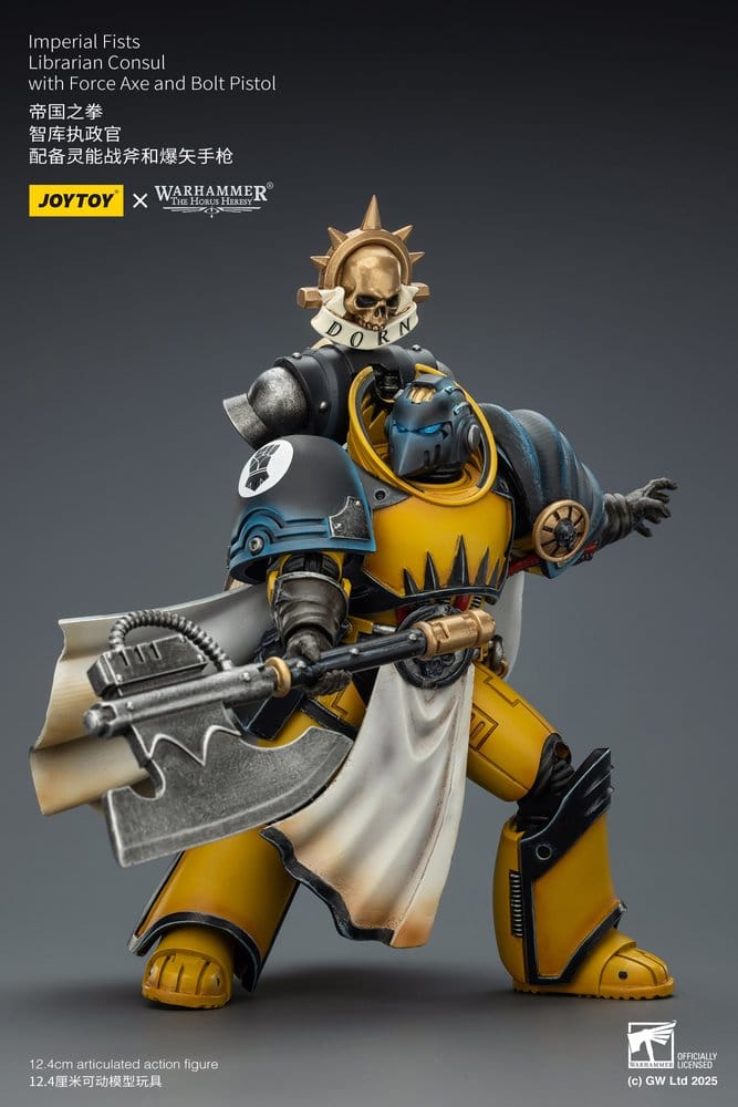Warhammer Imperial Fists Actionfigur Librarian Consulwith Force Axe and Bolt Pistol 12 cm - Preorder - ETA: 10.08.2026