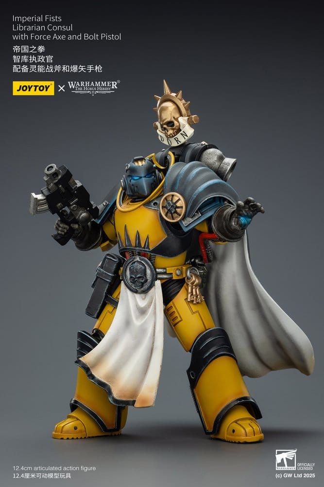Warhammer Imperial Fists Actionfigur Librarian Consulwith Force Axe and Bolt Pistol 12 cm - Preorder - ETA: 10.08.2026