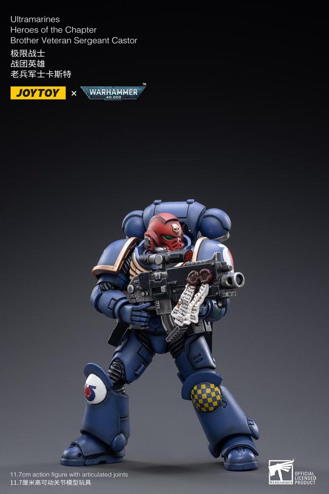 Warhammer 40k Actionfigur 1/18 Ultramarines Heroes of the Chapter Brother Veteran Sergeant Castor 12 cm - Preorder - ETA: 08.09.2025