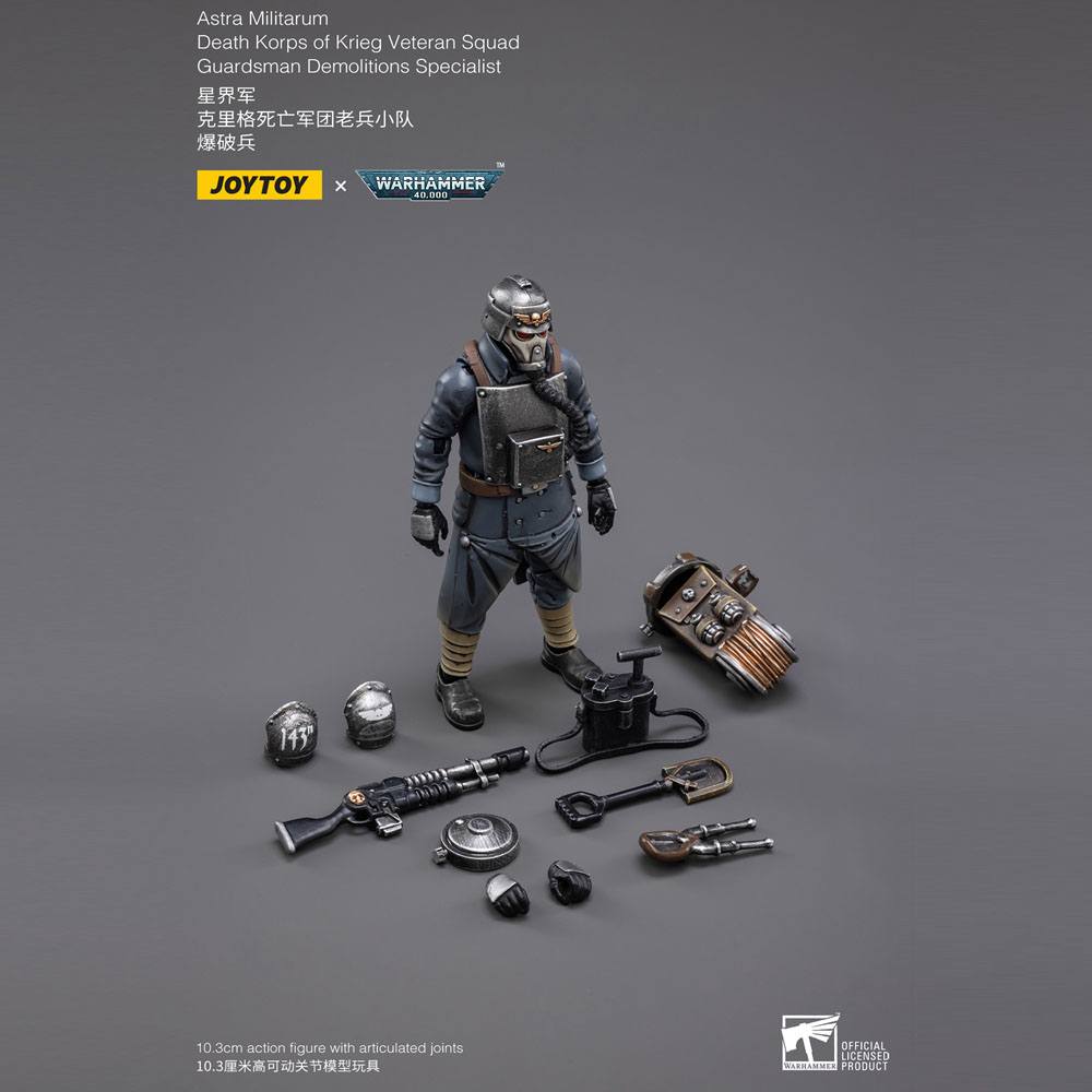 Warhammer 40k Actionfigur 1/18 Death Korps of Krieg Veteran Squad Guardsman Demolitions Specialist 10 cm  - Preorder - ETA: 12.12.2025
