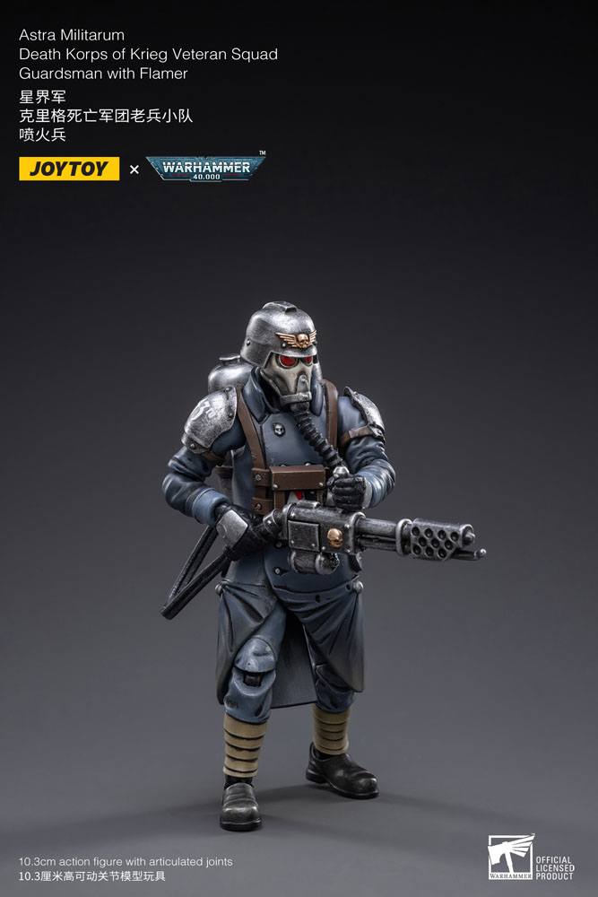 Warhammer 40k Actionfigur 1/18 Death Korps of Krieg Veteran Squad Guardsman with Flamer 10 cm - Preorder - ETA: 25.09.2026