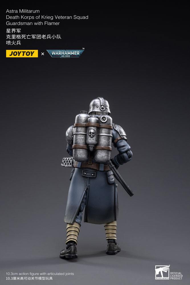 Warhammer 40k Actionfigur 1/18 Death Korps of Krieg Veteran Squad Guardsman with Flamer 10 cm - Preorder - ETA: 25.09.2026