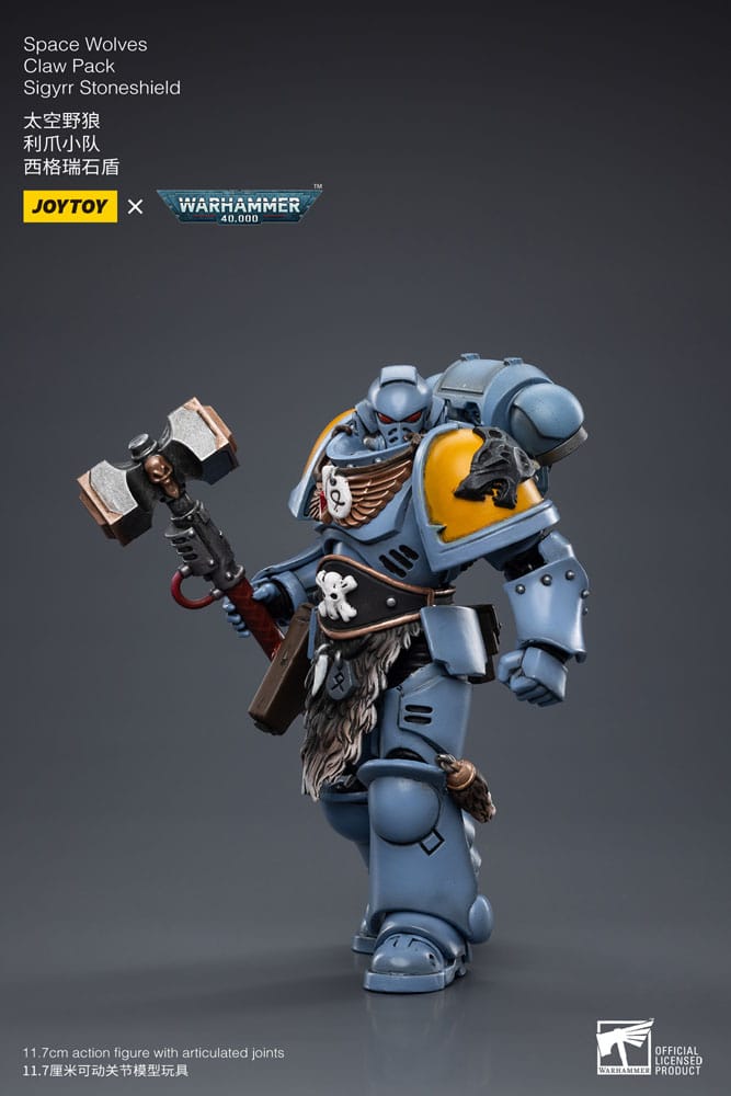 Warhammer 40k Actionfigur 1/18 Space Wolves Claw Pack Sigyrr Stoneshield 12 cm   - Versand: 5-7 Tage nach Bestellung