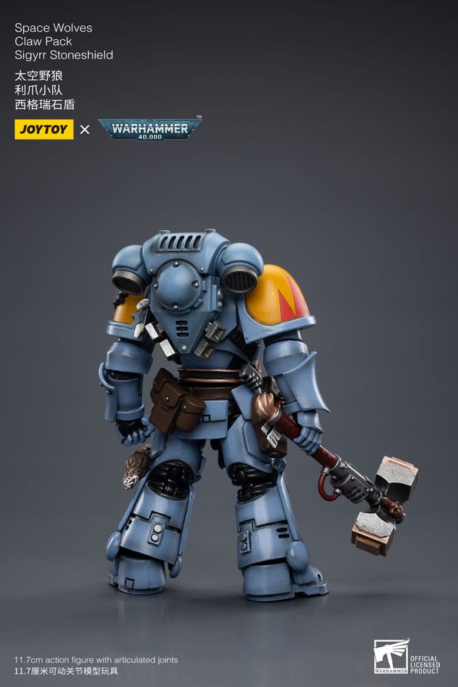 Warhammer 40k Actionfigur 1/18 Space Wolves Claw Pack Sigyrr Stoneshield 12 cm   - Versand: 5-7 Tage nach Bestellung