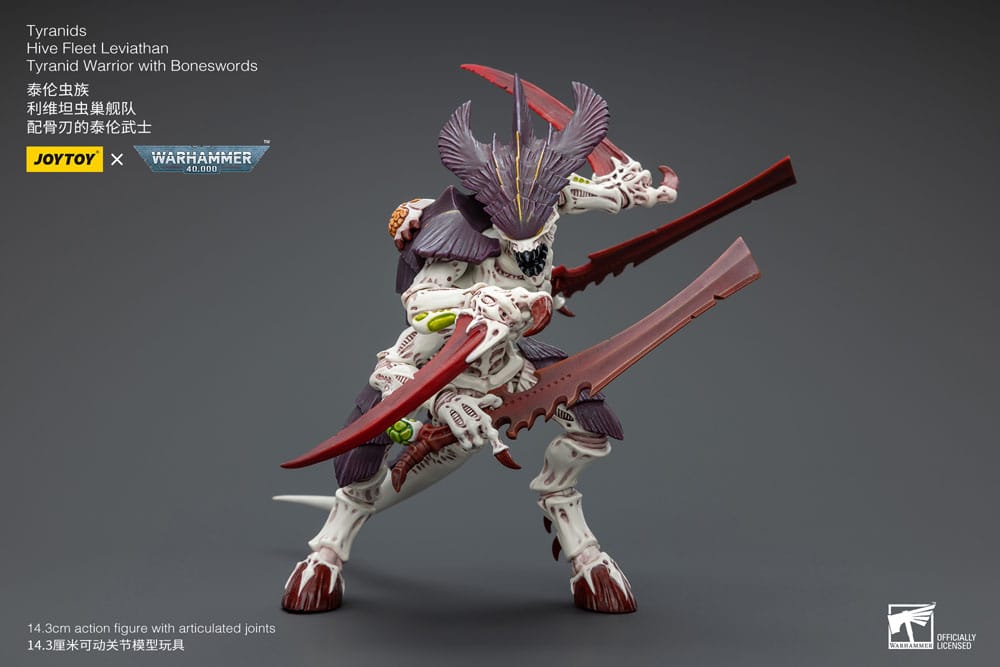 Warhammer 40k Actionfigur 1/18 Tyranids Hive Fleet Leviathan Tyranid Warrior with Boneswords 12 cm   - Preorder - ETA: 25.11.2025