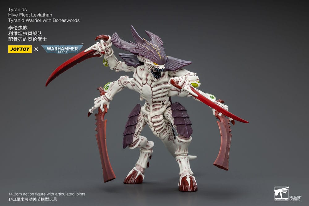 Warhammer 40k Actionfigur 1/18 Tyranids Hive Fleet Leviathan Tyranid Warrior with Boneswords 12 cm   - Preorder - ETA: 25.11.2025