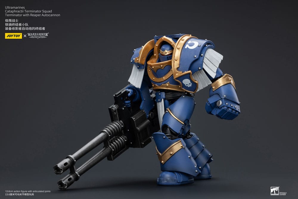 Warhammer The Horus Heresy Actionfigur 1/18 Uitramarines Cataphractii Terminator Squad Terminator with Reaper Autocannon 14 cm       - Versand: 5-7 Tage nach Bestellung