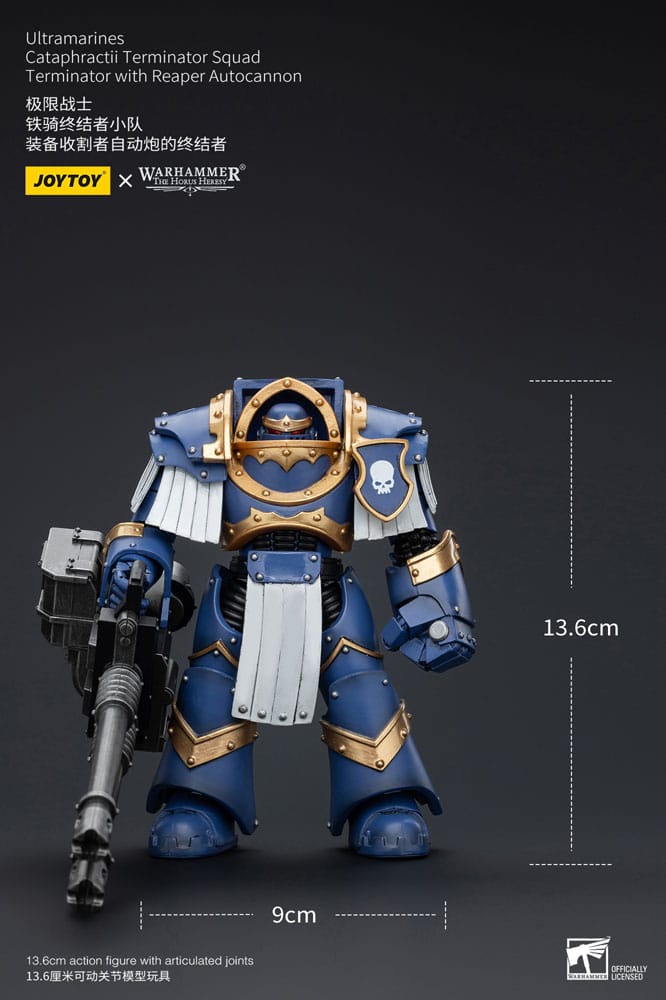 Warhammer The Horus Heresy Actionfigur 1/18 Uitramarines Cataphractii Terminator Squad Terminator with Reaper Autocannon 14 cm       - Versand: 5-7 Tage nach Bestellung