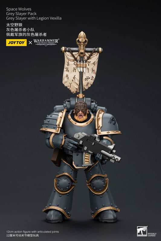 Warhammer The Horus Heresy Actionfigur 1/18 Space Wolves Grey Slayer Pack Grey Slayer With Legion Vexilla 12 cm  - Versand: 5-7 Tage nach Bestellung