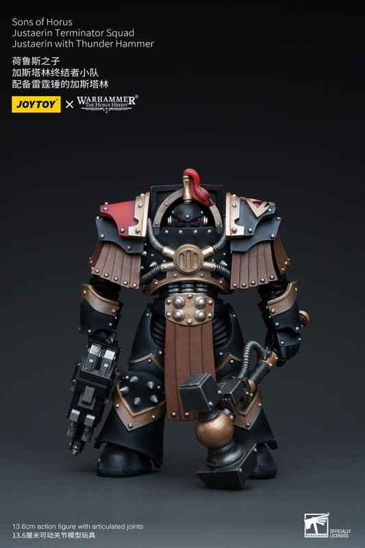 Warhammer The Horus Heresy Actionfigur 1/18 Sons of Horus Justaerin Terminator Squad Justaerin with Thunder Hammer 12 cm  - Preorder - ETA: 30.12.2025