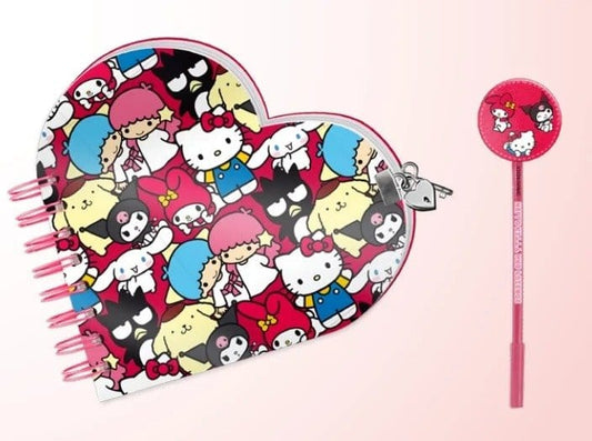 Sanrio Heart Diary & Pen Geschenk-Set Hello Kitty Friends Multicolour - Preorder - ETA: 16.07.2026