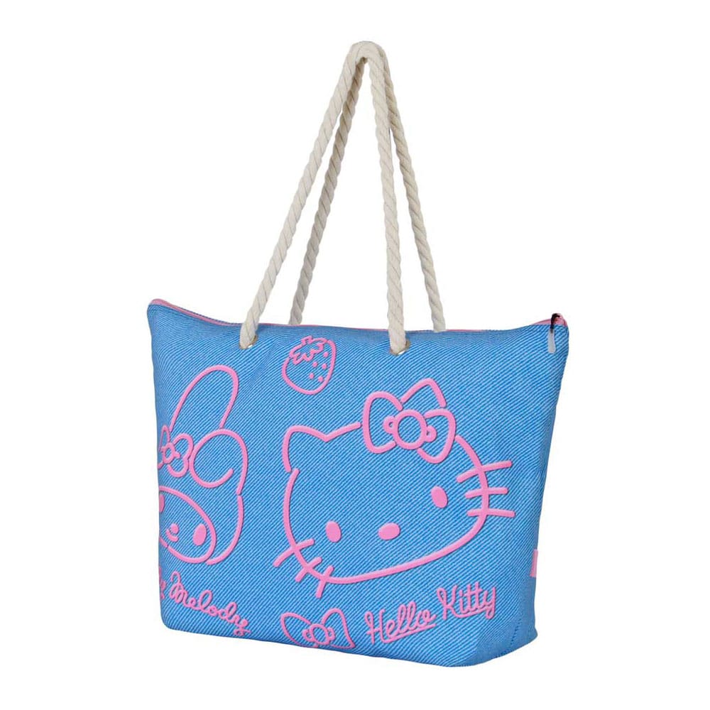 Sanrio Soleil Strand-Tasche Hello Kitty Denim Blue  - Preorder - ETA: 28.08.2026