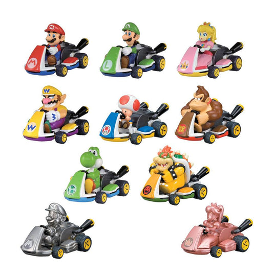 Mario Kart Rückzug-Autos Mystery Pack Display (12)  - Preorder - ETA: 25.01.2026