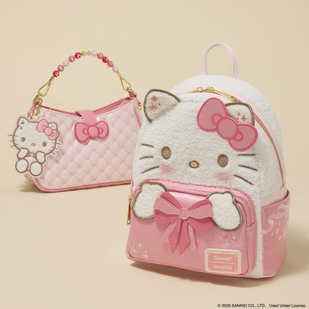 Sanrio by Loungefly Umhängetasche mit Perlenbesetztem Griff & Taschenanhänger Hello Kitty - Preorder - ETA: 25.12.2026