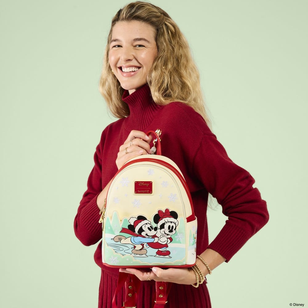 Mickey & Friends by Loungefly Mini Rucksack mit Haarband Halterung Ice Skating - Preorder - ETA: 28.12.2026