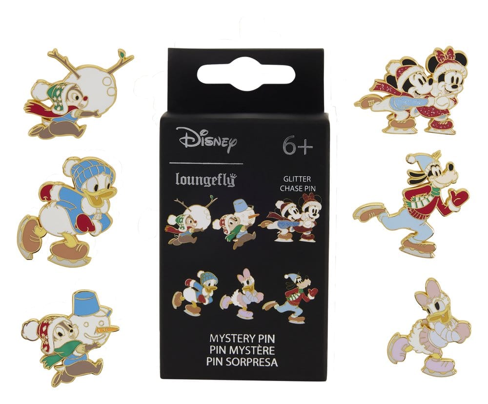 Mickey & Friends by Loungefly Ansteck-Pins Winter Activities Blind Display (12) - Preorder - ETA: 28.12.2026