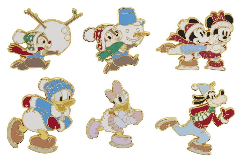 Mickey & Friends by Loungefly Ansteck-Pins Winter Activities Blind Display (12) - Preorder - ETA: 28.12.2026
