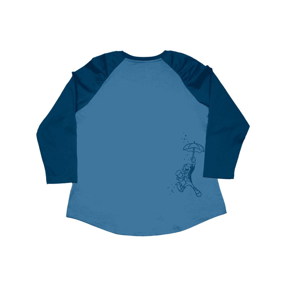 Pinocchio by Loungefly Tee T-Shirt Unisex Blue Fairy Shirred Raglan Größe S - Versand: 5-7 Tage nach Bestellung