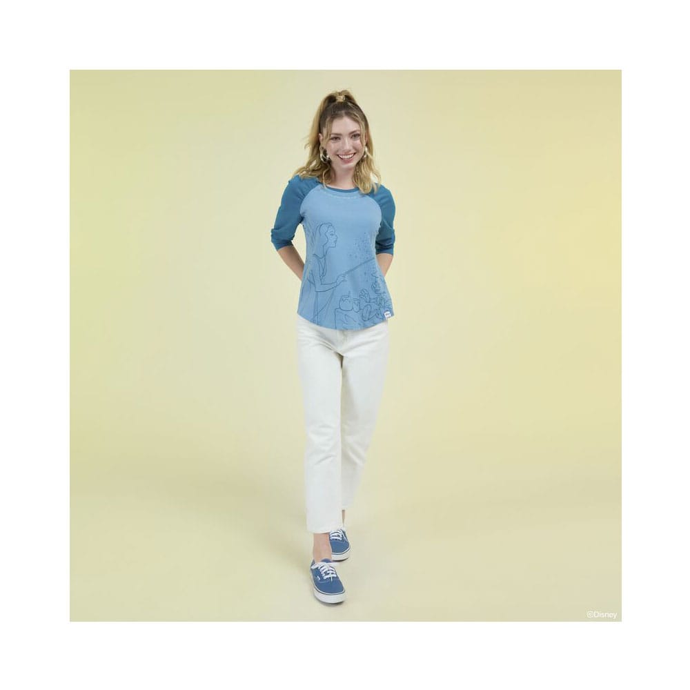 Pinocchio by Loungefly Tee T-Shirt Unisex Blue Fairy Shirred Raglan Größe L - Versand: 5-7 Tage nach Bestellung