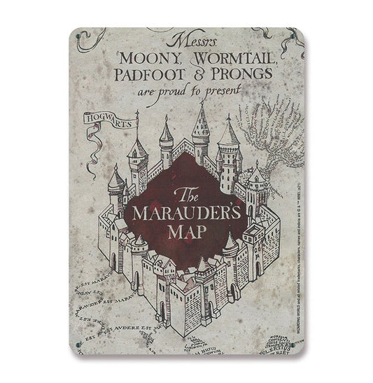 Harry Potter Blechschild Marauders Map 15 x 21 cm - Versand: 5-7 Tage nach Bestellung