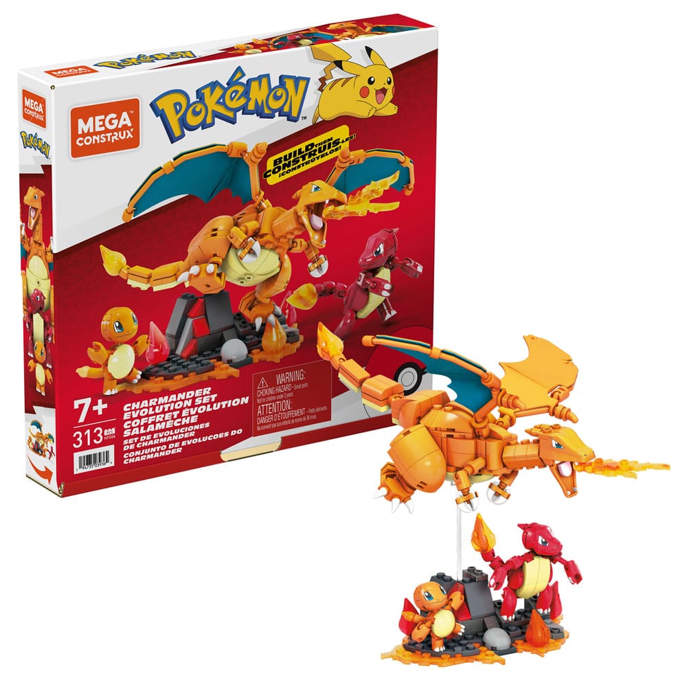 Pokémon Mega Construx Bauset Glumanda Evolutionsset - Preorder - ETA: Anfang 02.2025