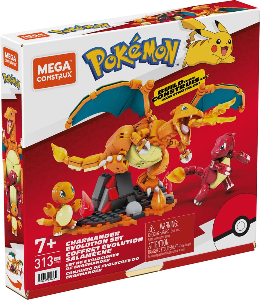 Pokémon Mega Construx Bauset Glumanda Evolutionsset - Preorder - ETA: Anfang 02.2025