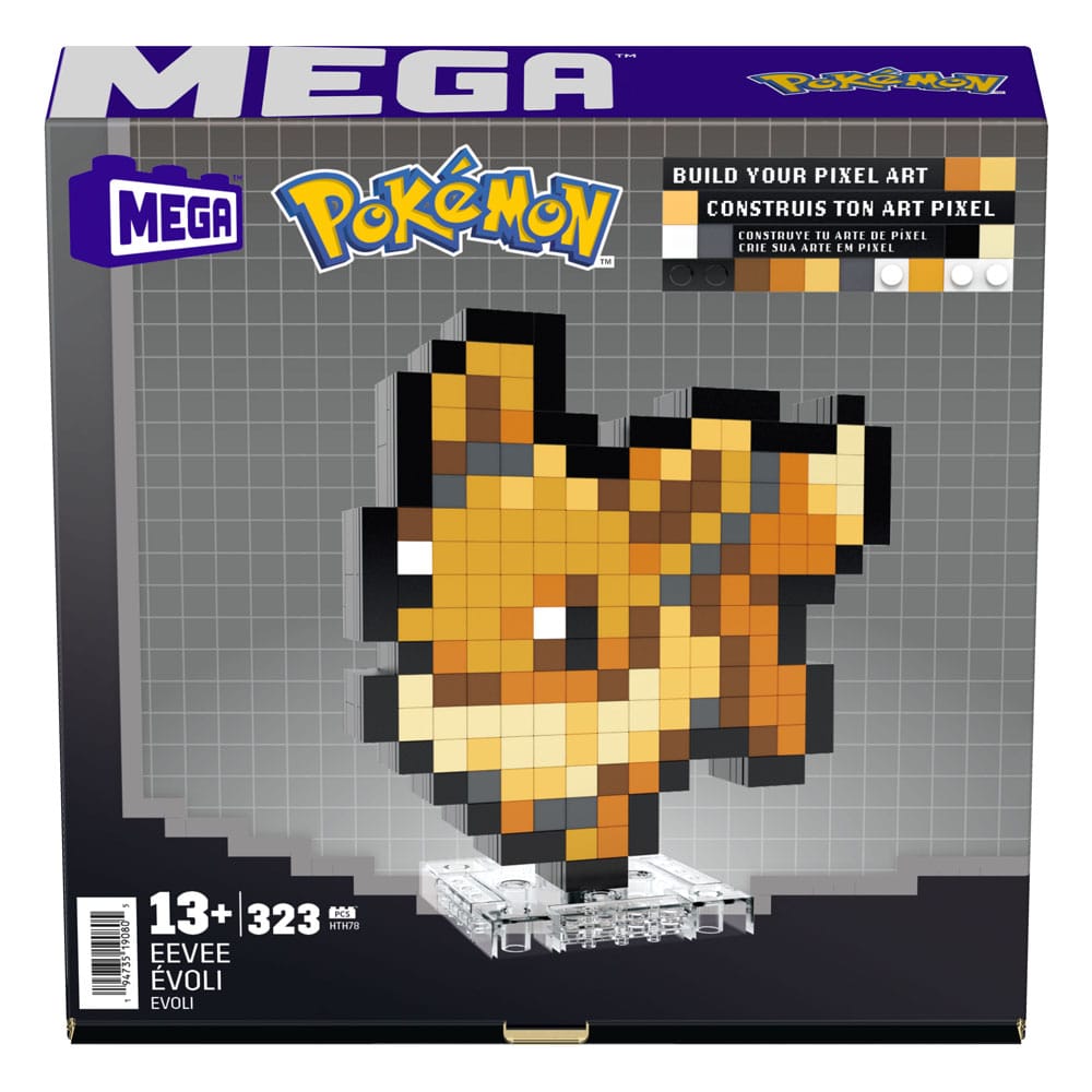 Pokémon MEGA Bauset Evoli Pixel Art 21 cm - Preorder - ETA: Anfang 02.2025